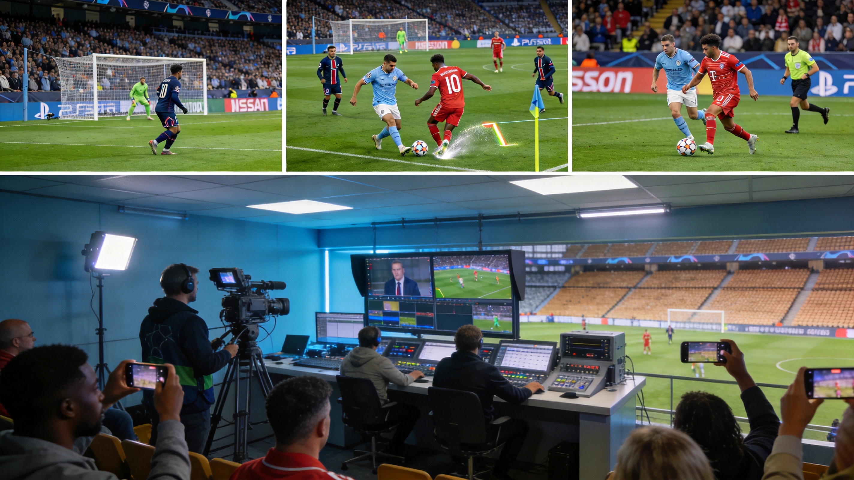 足球比赛现场激烈拼抢